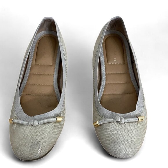 Kelly + Katie Kayla Taupe Metallic Leather Slip On Comfort Ballet Flats Size 7 - Picture 3 of 10